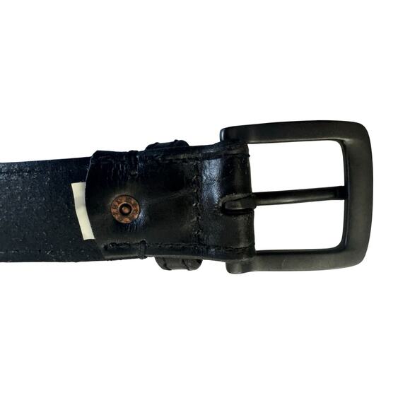 Target Thick Black Bonded Leather Dark Tone Buckle Men’s Size Medium #5140 - Picture 1 of 10